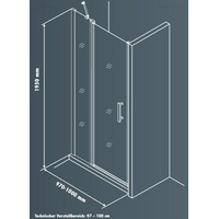 Primaster Dusch-Drehtür mit Fixteil Easy-6 100 cm