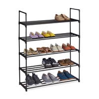 Relaxdays Schuhregal Stecksystem, 5 Ebenen, 20 Paar Schuhe, HBT: