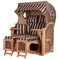 Bene living Strandkorb Ammersee 2-Sitzer Teak - PE grau