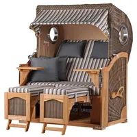 Mr. Deko bene living Strandkorb Komplettset Ammersee Teak PE