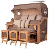 Mr. Deko bene,iving Strandkorb Komplettset Ammersee Grande XXL Teak