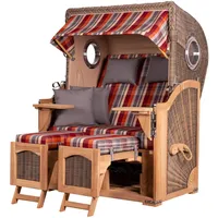 Mr. Deko bene living Strandkorb Komplettset Ammersee Teak PE