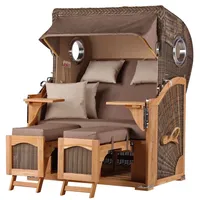 Mr. Deko bene living Strandkorb Komplettset Ammersee Teak PE