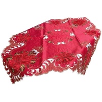 Westernlifestyle Mit Spitze besetzte rot / goldene Tischdecke Mitteldecke