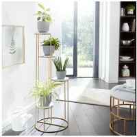 FineBuy Blumenständer FineBuy Blumensäule 36,5x107,5x36,5 cm Marmor Weiß Pflanzenständer