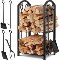 Kesser Kaminholzregal Set 40 x 74,5 cm schwarz 5-tlg.