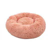 LIONTO Hundebett aus Plüsch in Donut-Form, 80 cm Durchmesser,