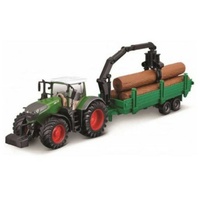 BBURAGO Farmland Fendt m. Holz-Transporter, Schwungrad, ca. 10cm