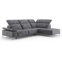 VitaliSpa Ecksofa Loungesofa Boxspringsofa James Anthrazit Relaxfunktion 301x86 cm