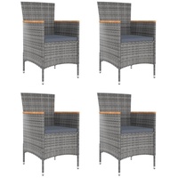 VidaXL Garten-Essstühle 4 Stk. Poly Rattan Grau