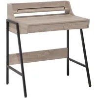 Beliani Schreibtisch Hellbraun 73 x 48 cm 2 Schubladen