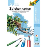 Folia Zeichenkarton, A4, 25 Blatt, weiß - Zeichenpapier für