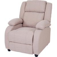 Mendler Fernsehsessel Lincoln, Relaxsessel Liege Sessel, Stoff/Textil ~ creme-grau