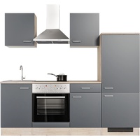Flex-Well Exclusiv Küchenzeile Morena 220 cm Basaltgrau matt -