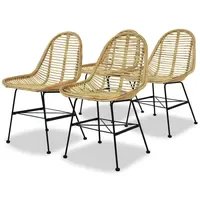 VidaXL Esszimmerstuhl Rattan natur 4 Stk.