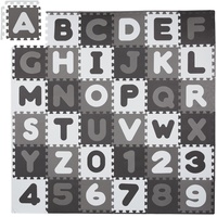 Relaxdays Puzzlematte ABC und Zahlen, 60 Teile, Spielmatte Kinder,