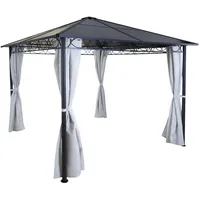 Mendler Hardtop Pergola HWC-C77 3 x 3 m Grau