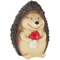 Relaxdays Gartenfigur Igel Beige,Braun,Rot