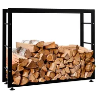 CLP Kaminholzständer Keri V2 schwarz/25x100x80 cm