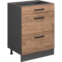 Vicco Küchenunterschrank R-Line 60 cm mit Schubladen, ohne Arbeitsplatte