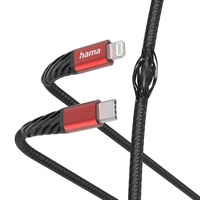 Hama Ladekabel Extreme USB-C/Lightning 1.5m Nylon schwarz/rot (201541)