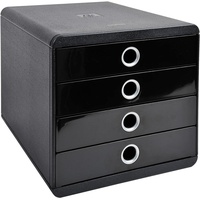 Exacompta Schubladenbox Pop Box 4 Schubladen, Schwarz