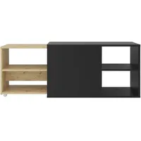 FMD TV-Schrank mit 2 Fächern 133,5x39,9x49,2 cm Schwarz Artisan-Eiche