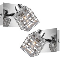 ETC Shop etc-shop Wandleuchte Wandlampe schwenkbar silber Wandstrahler Innen