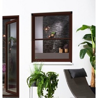 Hecht International Insektenschutz-Fensterrahmen SMART, 80x160 cm, Dunkelbraun