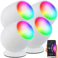 Luminea Home Control 4er-Set WLAN-Stimmungsleuchten, RGB-CCT-LEDs, 210 lm, 2,2