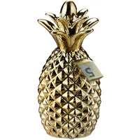 Relaxdays Spardose, Ananas, HxD 24 x 10,5 cm, Gold,