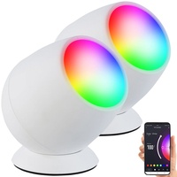 Luminea Home Control 2er-Set WLAN-Stimmungsleuchten, RGB-CCT-LEDs, 210 lm, 2,2