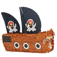 Relaxdays Piratenschiff Braun,Schwarz