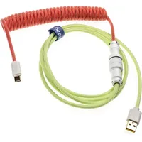 Ducky Premicord Strawberry Frog Spiralkabel, USB Typ C auf