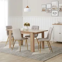 Homestyle4u Esstisch ausziehbar Braun, Holz, Rechteckig,Rechteckig, 120x75x80 cm Esszimmer,