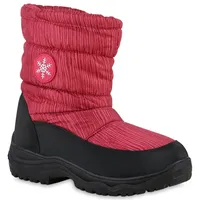 Stiefelparadies Damen Outdoor Schuhe in Schwarz Hellrot,