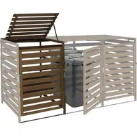 Mendler XL 1er-/2er-Mülltonnenverkleidung Erweiterung HWC-H62, Mülltonnenbox, 114x67x97cm Massiv-Holz -