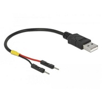DeLock USB-Stromkabel USB-A Stecker, Pfostenstecker 2pol. 0.10m Schwarz 85400