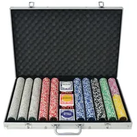 VidaXL Poker Set mit 1.000 Laserchips Aluminium