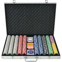VidaXL Poker Set mit 1.000 Laserchips Aluminium