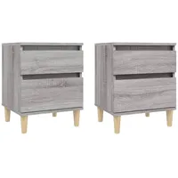 VidaXL Nachttische 2 Stk Grau Sonoma 40x35x50 cm