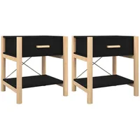 VidaXL Nachttische 2 Stk. Schwarz 42x38x45 cm Holzwerkstoff