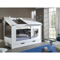 Vipack Hausbett »Hausbett«, (Made in Europe), Baumhausbett mit Vorhang-Set,