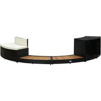 VidaXL Whirlpool-Einfassung Poly Rattan und Massivholz Akazie schwarz