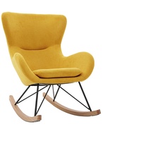 Miliboo Design-schaukelstuhl Samteffekt senfgelb Eskua