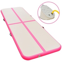 VidaXL Aufblasbare Gymnastikmatte mit Pumpe 400x100x10 cm PVC Rosa