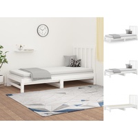 VidaXL Tagesbett Ausziehbar Weiß 2x(90x200) cm Massivholz Kiefer1387258