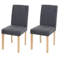 MCW 2er-Set Esszimmerstuhl Stuhl Küchenstuhl Littau Textil, anthrazitgrau, helle