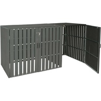 MCW XL 1er-/2er-WPC-Mülltonnenverkleidung Erweiterung MCW-J28, Mülltonnenbox, Metall Holzoptik ~