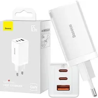 Baseus GaN5 Pro + USB 65W Weiß